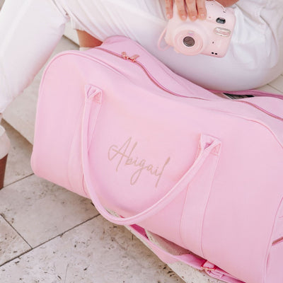 Fairy Floss Pink Personalised Duffle Bag