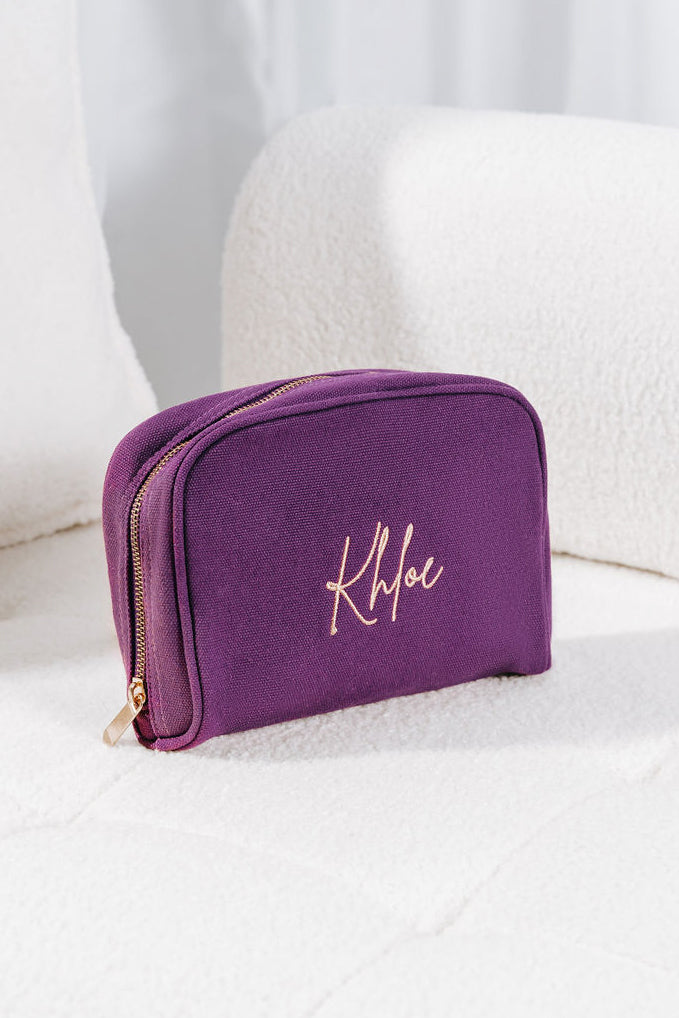 Dark Purple Personalised Make Up Bag - Main Image