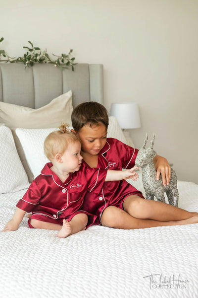 Red Personalised Kids and Baby PJs - The Label House Collection