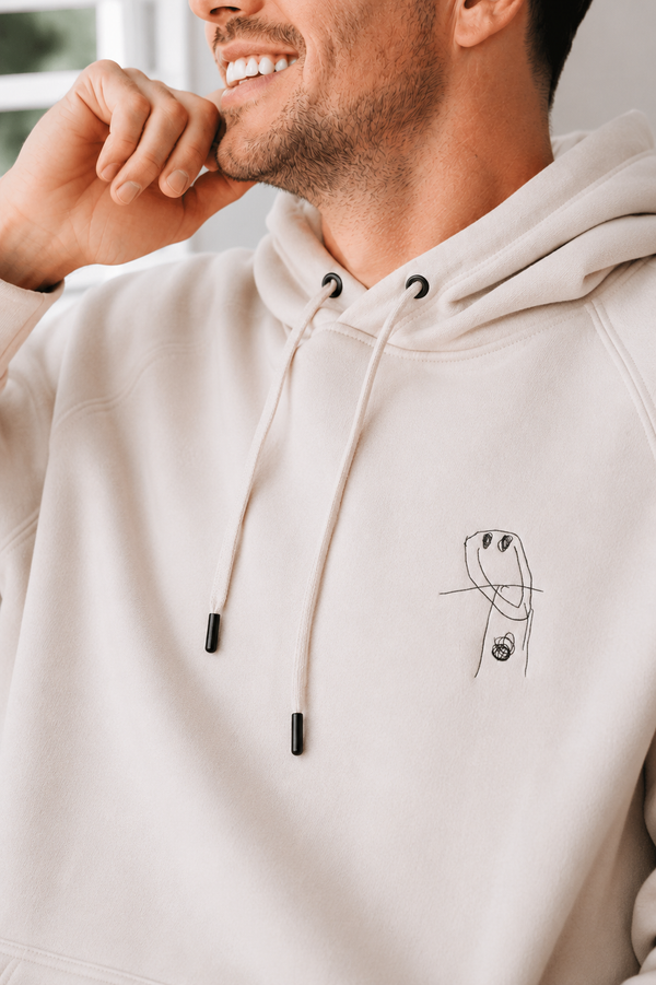 Line Drawing Personalised Hoodie - Beige