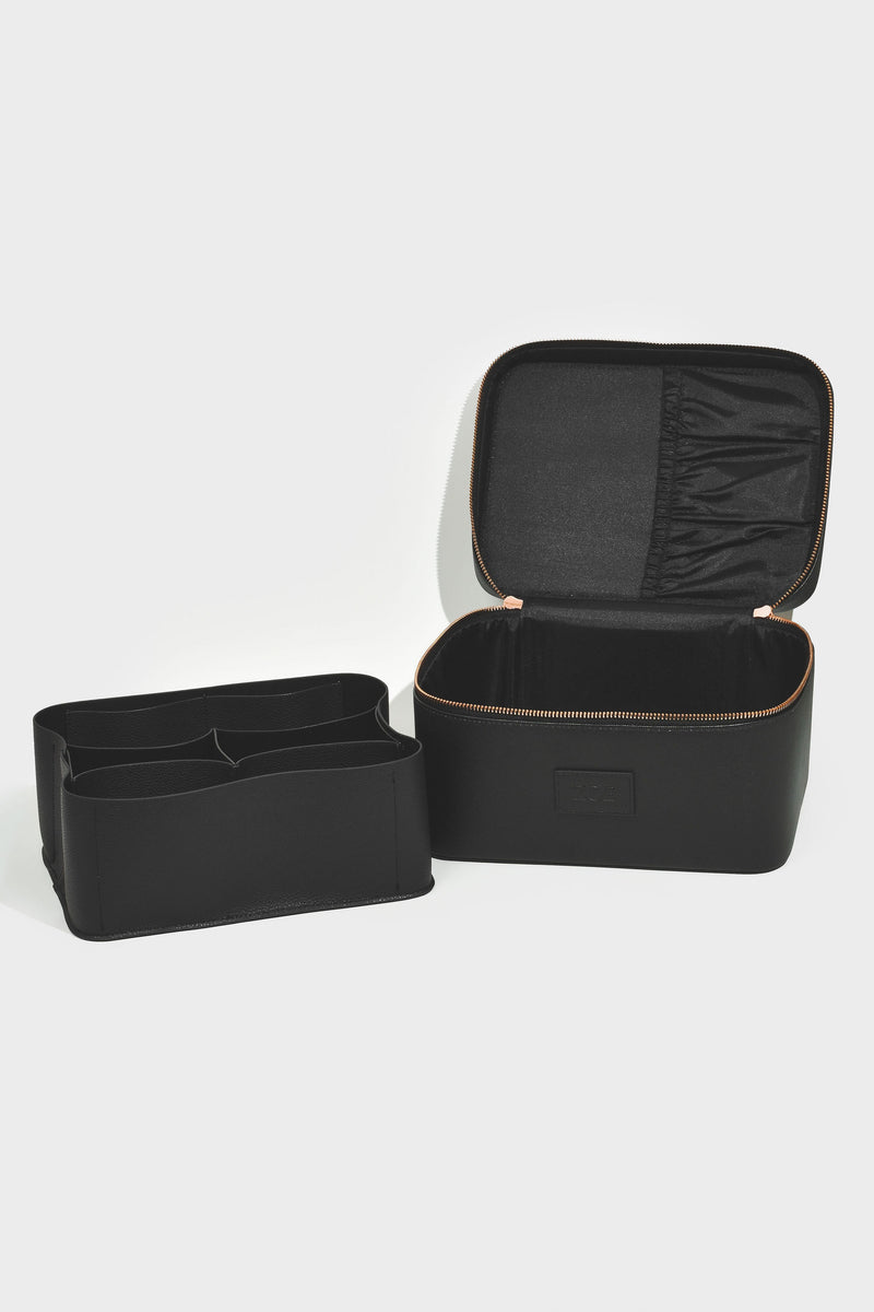 Personalised Leather Cosmetic Case - Midnight Black
