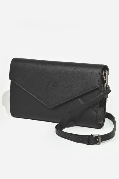 Bundle - Envelope Handbag, Cosmetic Case, Keyring - Black
