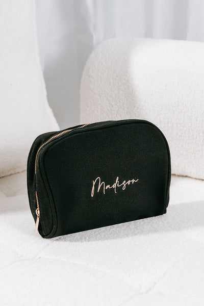 Black Personalised Make Up Bag