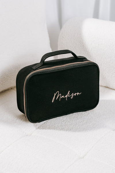 Black Personalised Vanity Bag