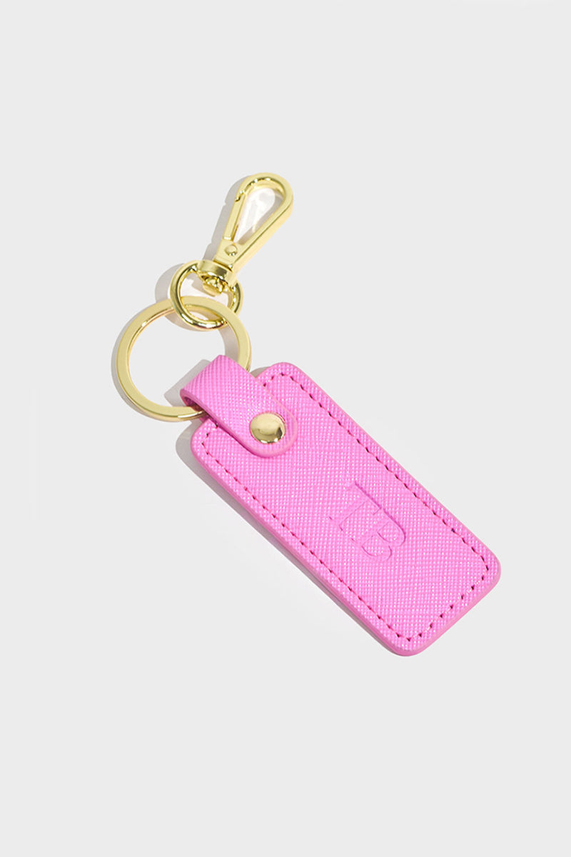 Bubblegum Pink Personalised Leather Keyring
