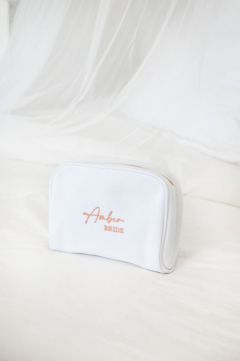 SECONDS STOCK White Personalised Make Up Bag