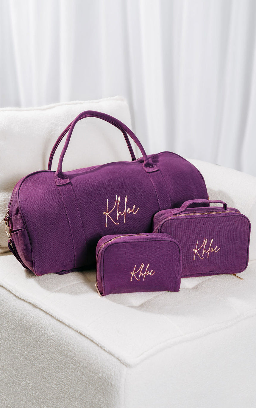 Dark Purple Personalised Bag Set