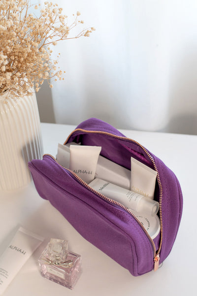 Dark Purple Personalised Make Up Bag