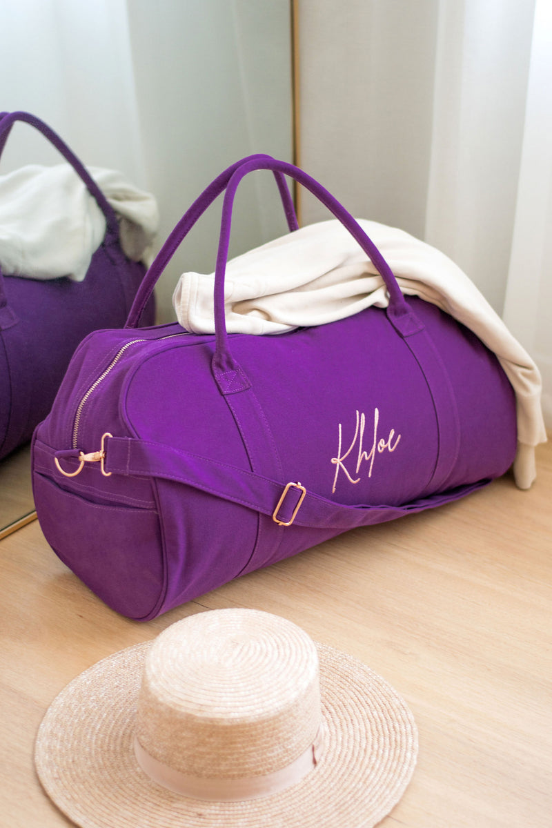 Dark Purple Personalised Duffle Bag