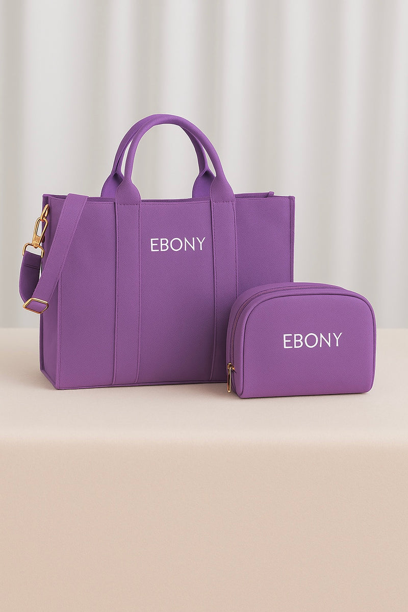Amethyst Personalised Structured Tote Bag Set