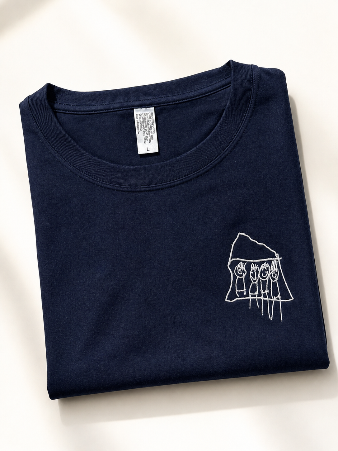 Kids Drawing Personalised Tee - Navy