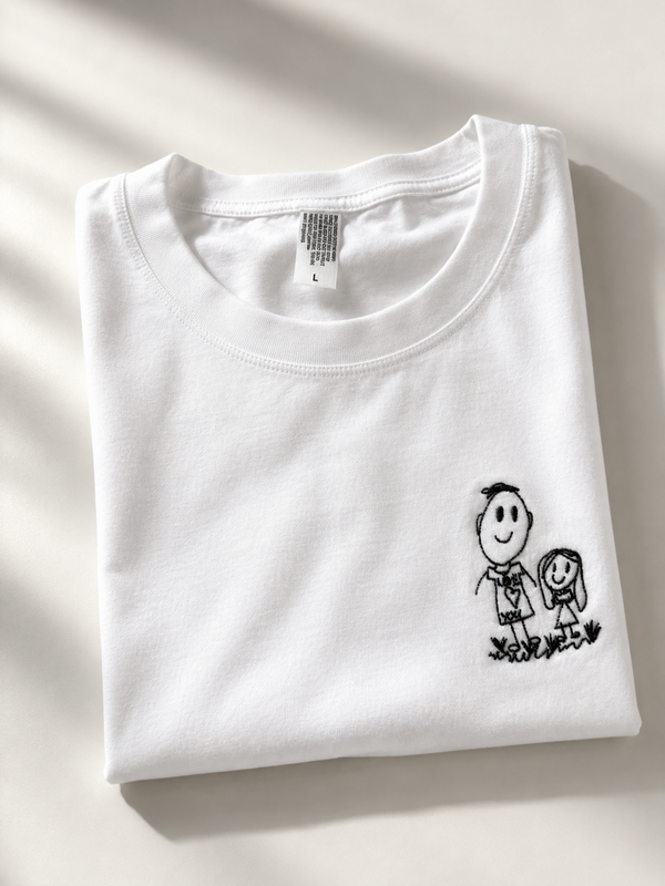 Line Drawing Personalised Tee - White