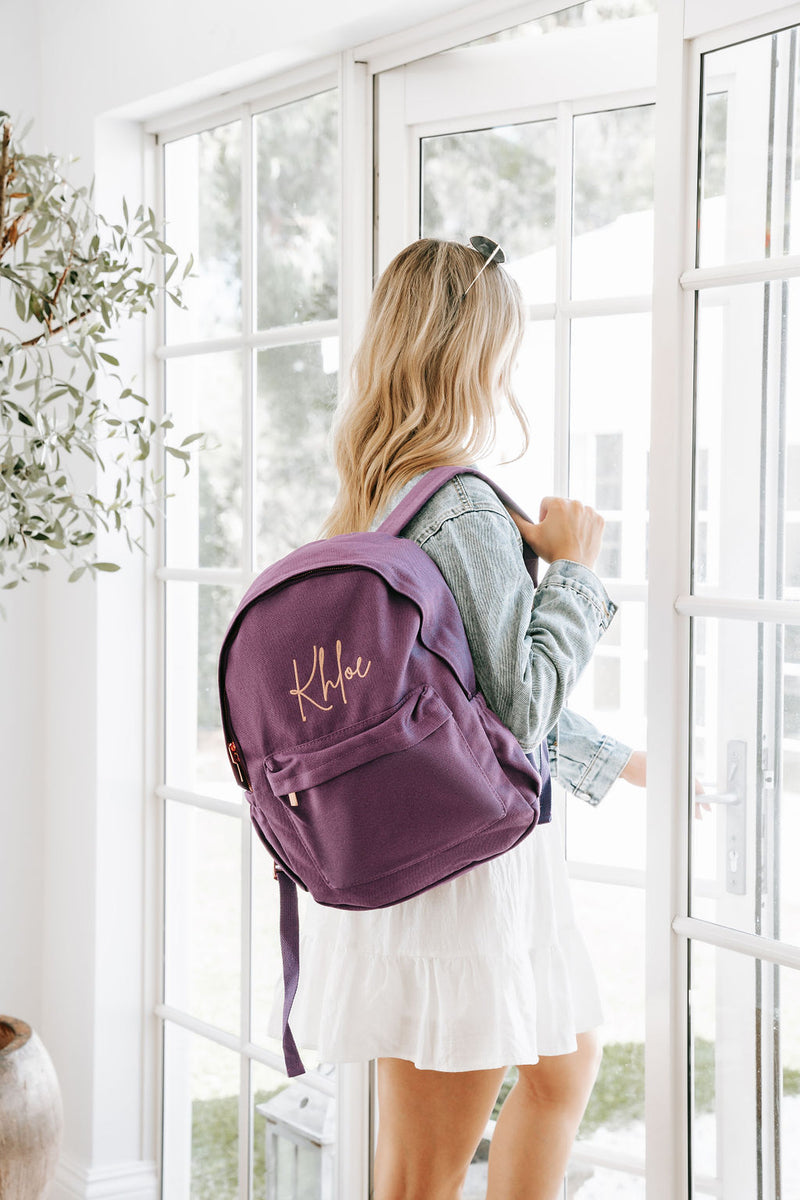 Dark Purple Personalised Backpack Set