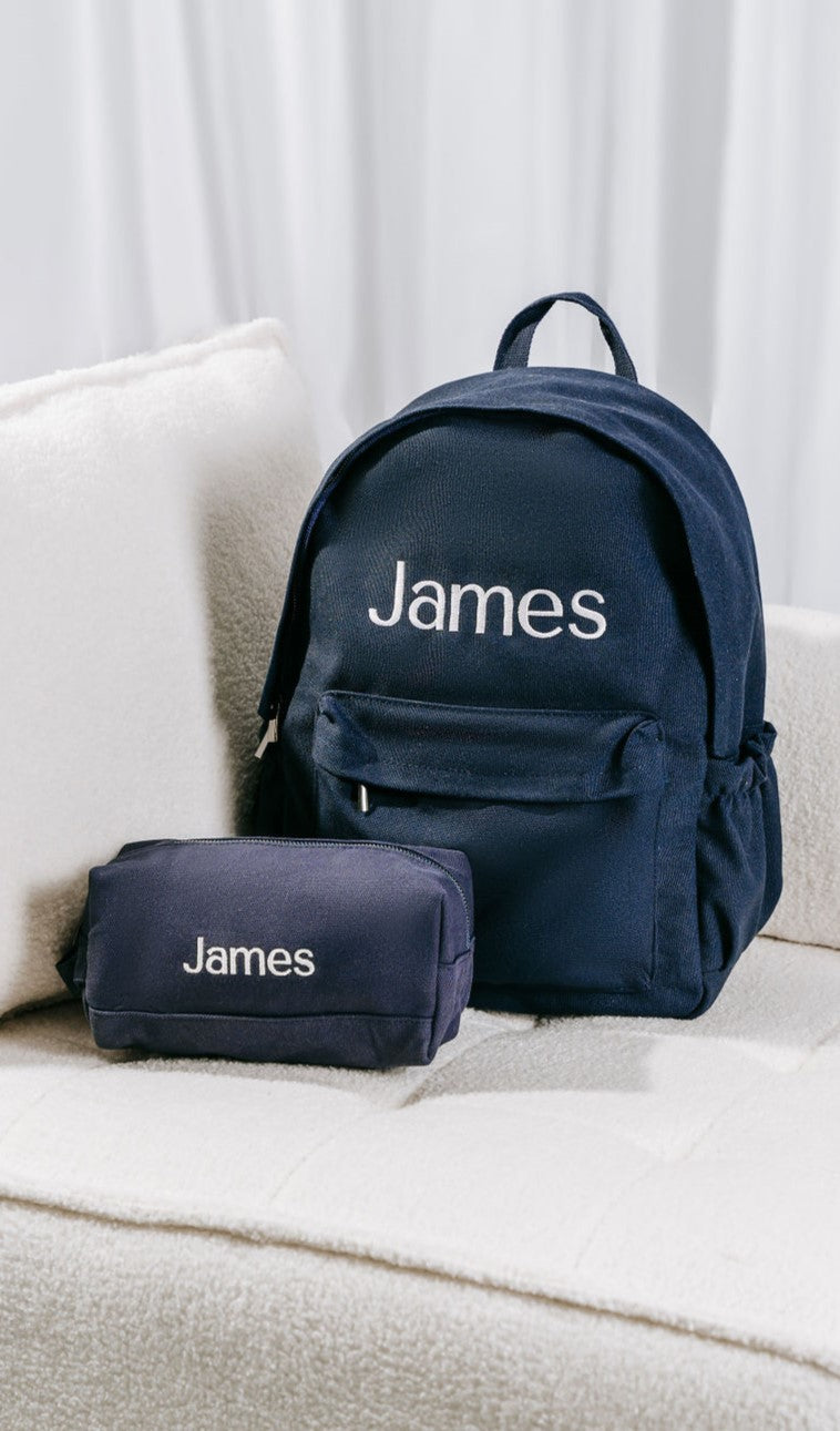 Navy Personalised Backpack Set