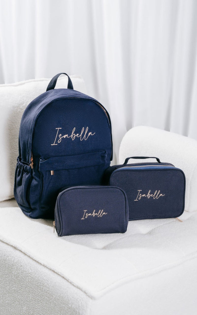 Navy Personalised Backpack Set