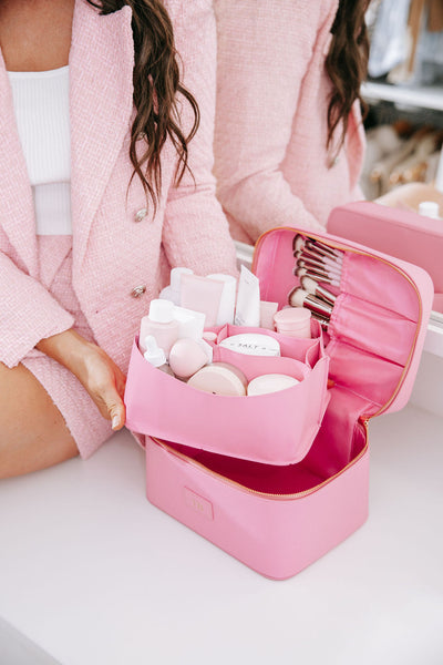 Leather Cosmetic Case - LIMITED EDITION - Fairy Floss Pink