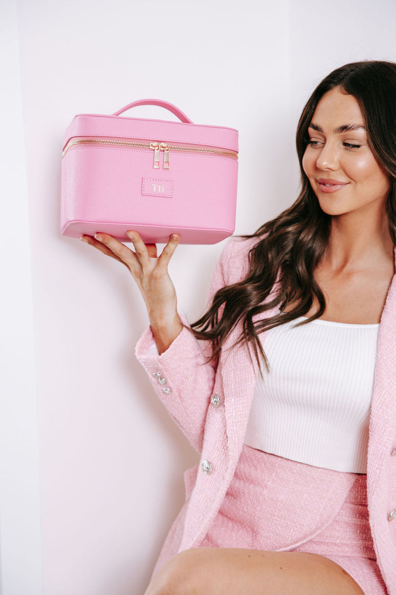 Leather Cosmetic Case - LIMITED EDITION - Fairy Floss Pink