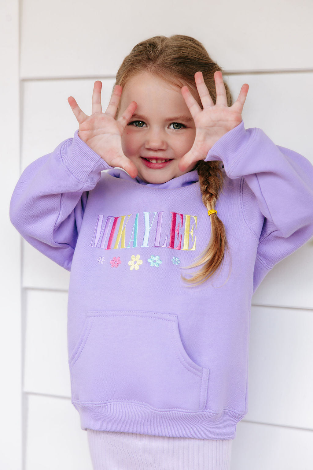 Kids Confetti Name Hoodie - Lavender