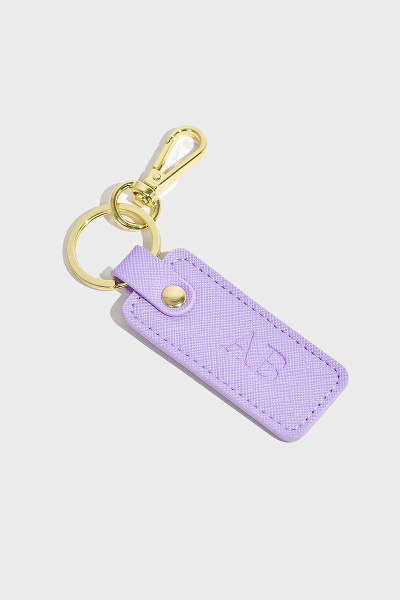 Lavender Personalised Leather Keyring