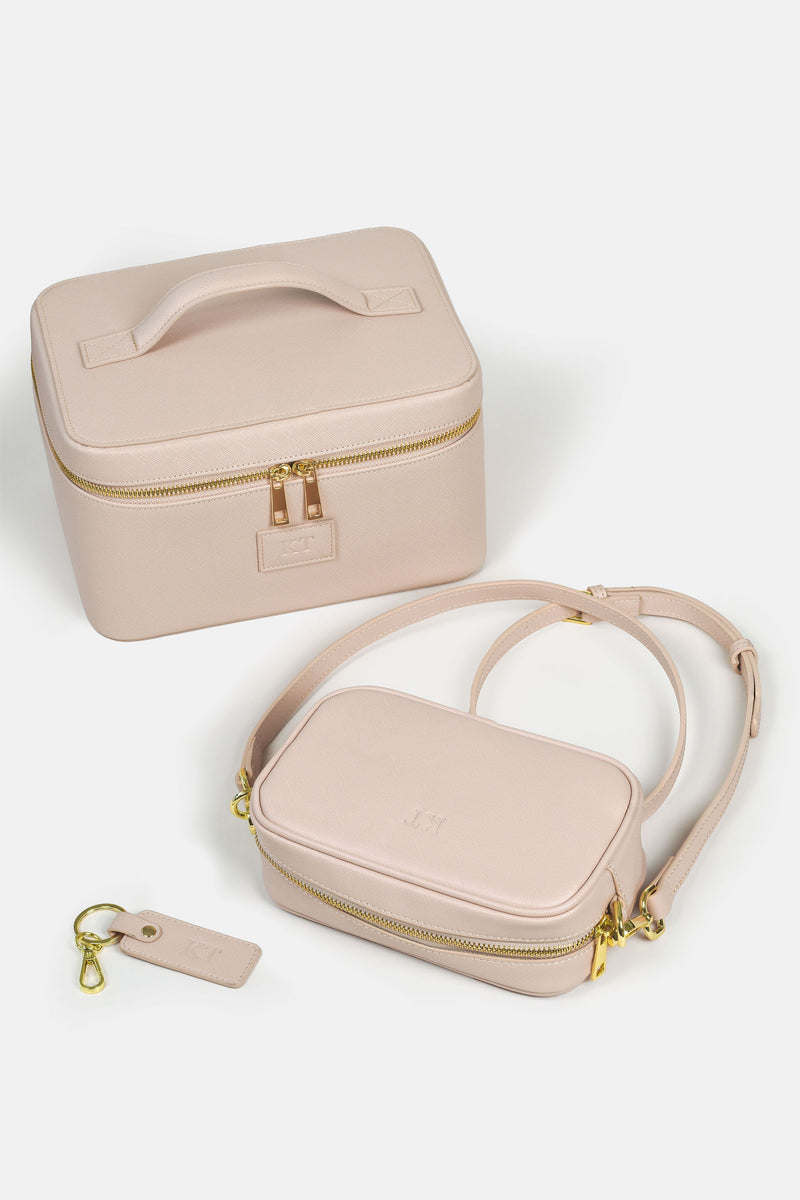 Bundle - Handbag, Cosmetic Case, Keyring - Nude