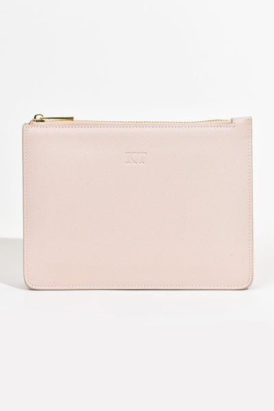 Nude Personalised Leather Clutch Bag