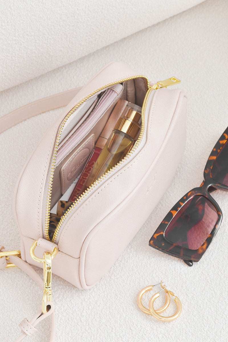 Personalised Leather Cross Body Bag - Cloud