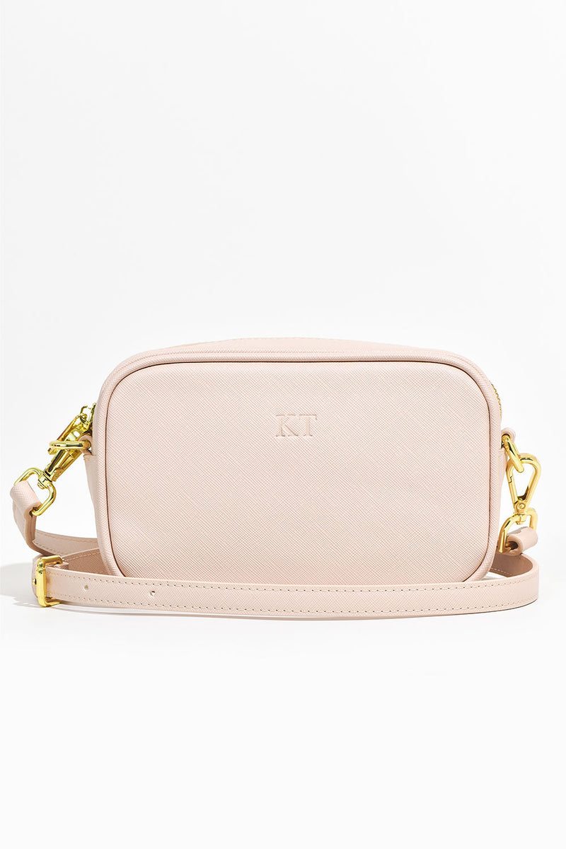 Nude Personalised Leather Cross Body Bag