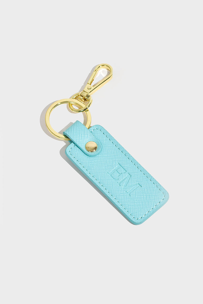 Ocean Blue Personalised Leather Keyring