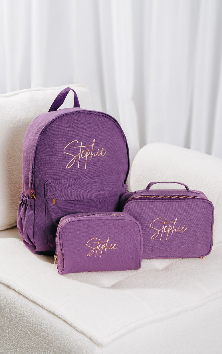 Amethyst Personalised Backpack Set