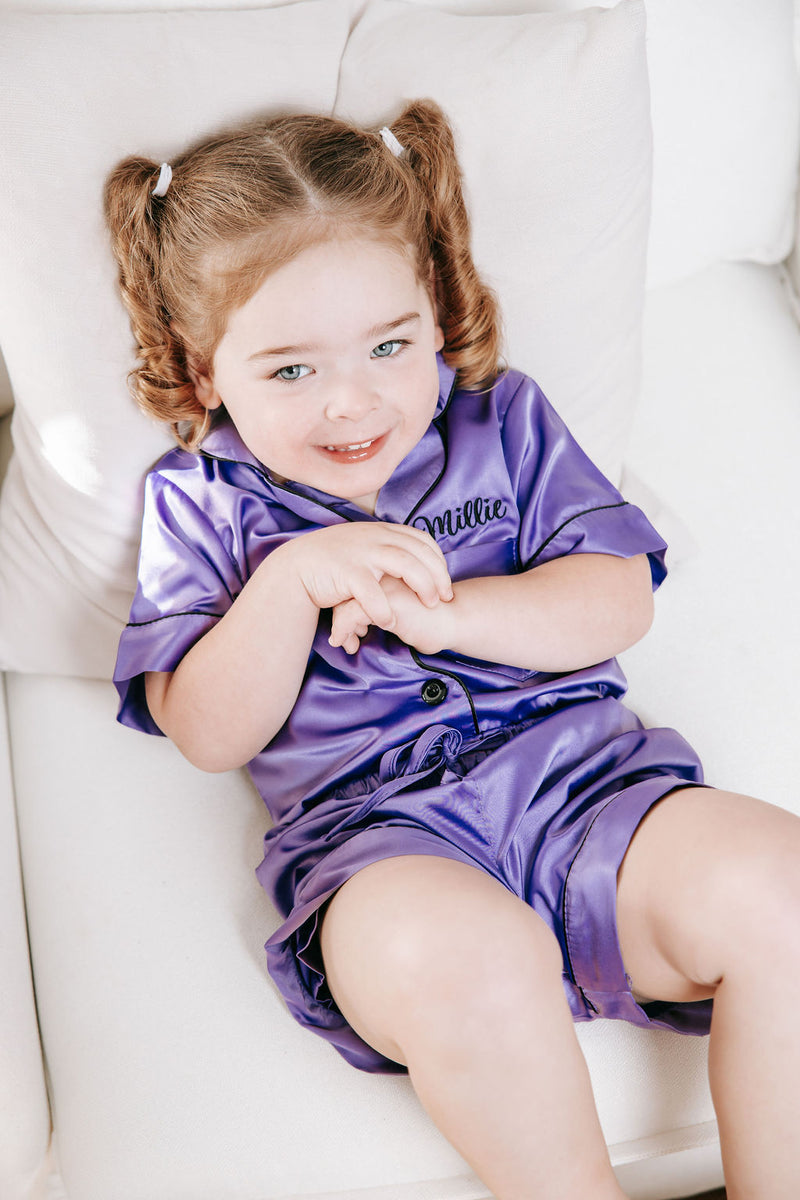 BABY Luxury Embroidered Pyjama Set - Amethyst