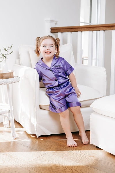 BABY Luxury Embroidered Pyjama Set - Amethyst