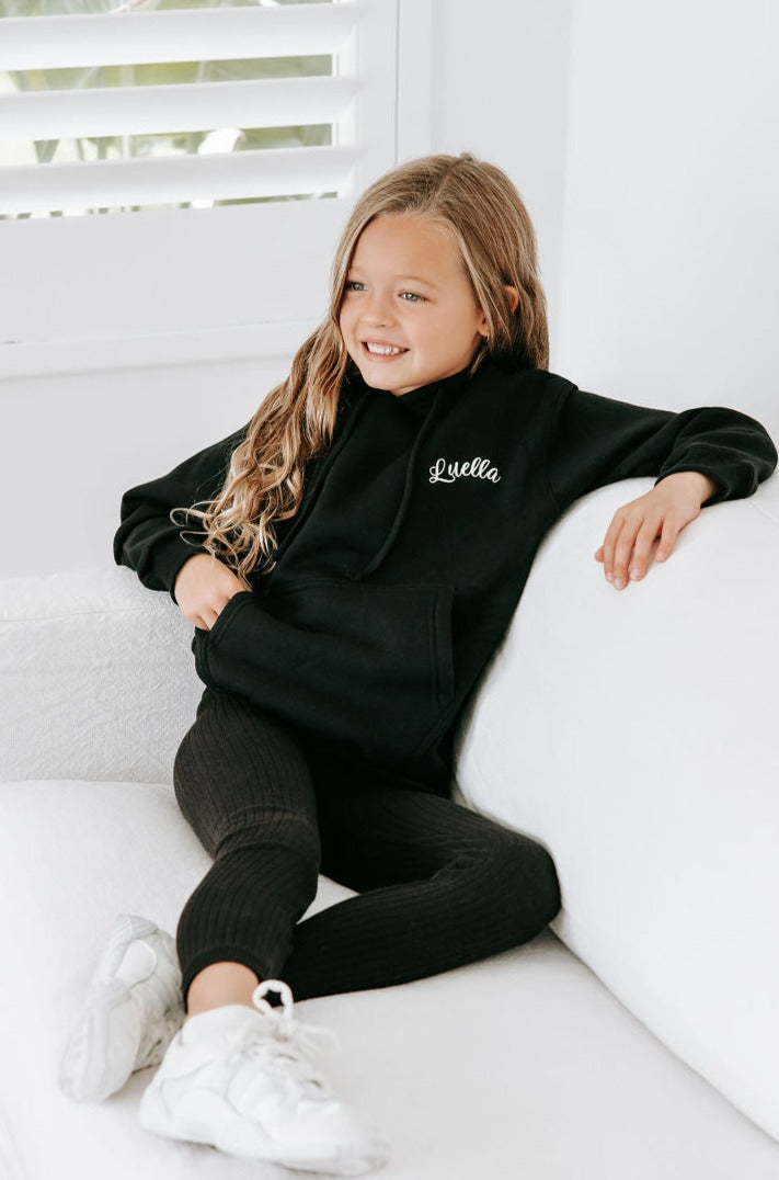 Kids Personalised Hoodie Black