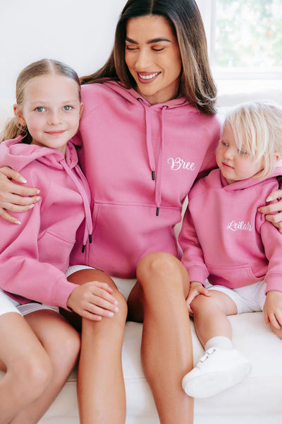 Kids Personalised Hoodie - Dusty Rose