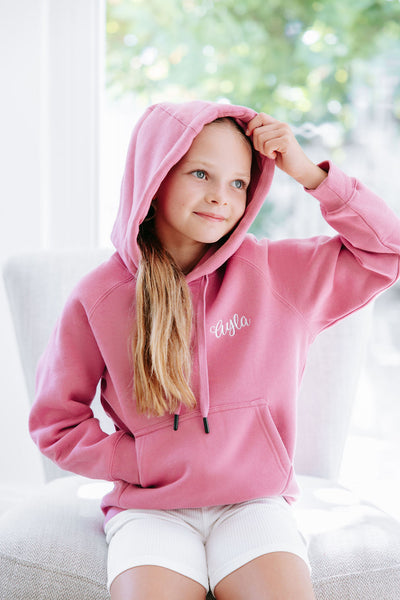 Kids Personalised Hoodie - Dusty Rose