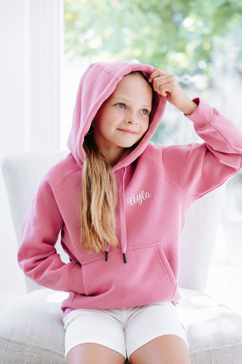 Kids Personalised Hoodie - Dusty Rose