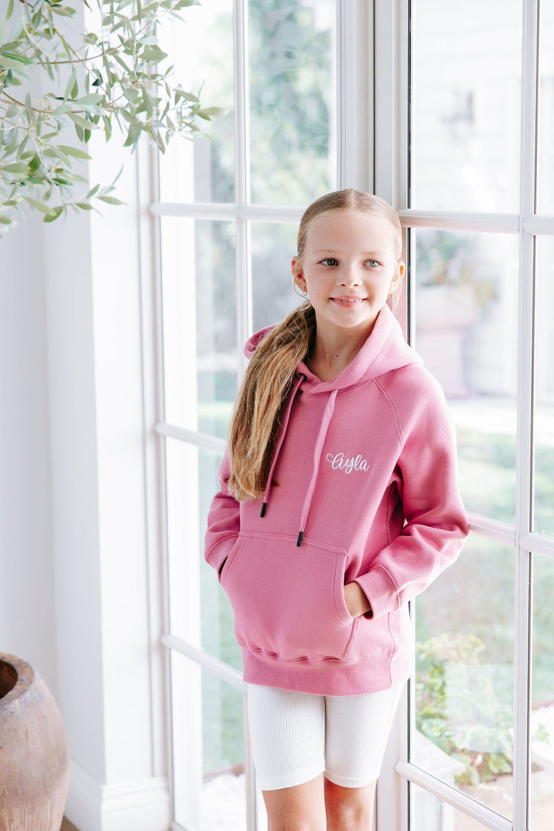 Kids Personalised Hoodie - Dusty Rose