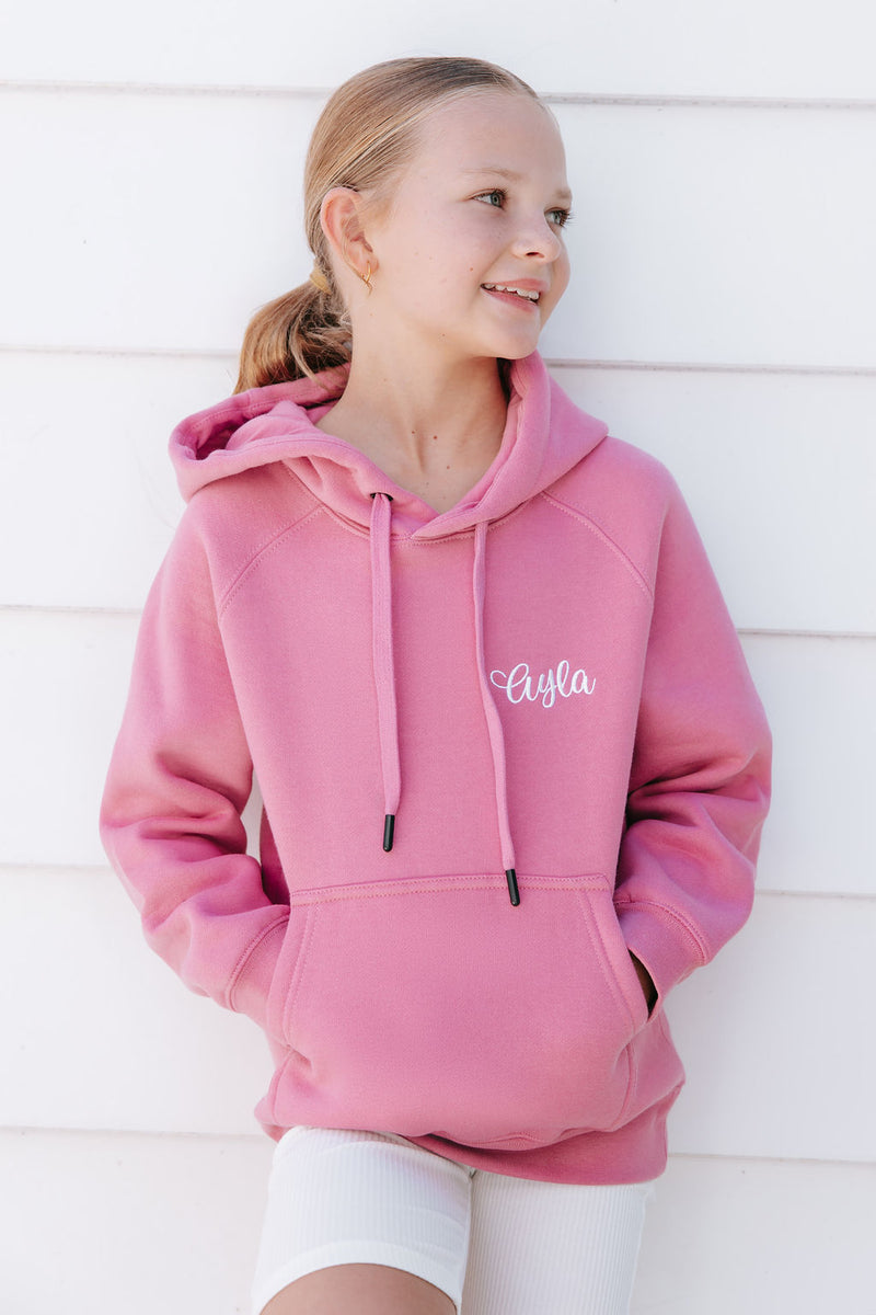 Kids Personalised Hoodie - Dusty Rose