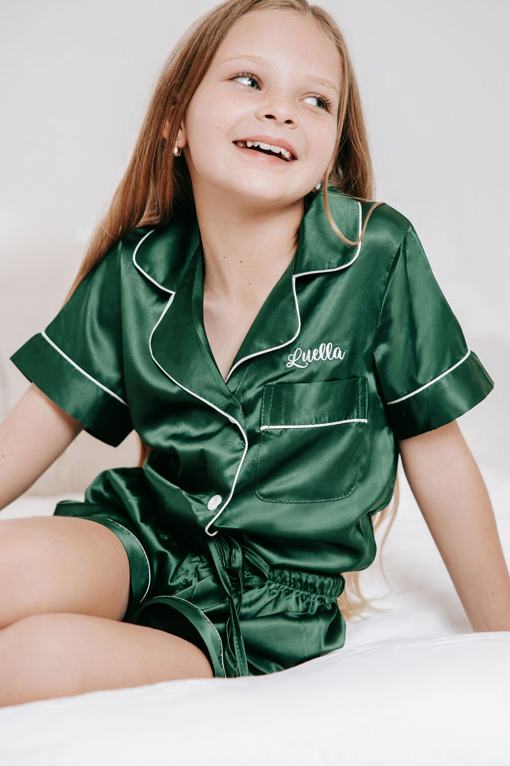 KID'S Unisex Luxury Embroidered Pyjama Set - Evergreen