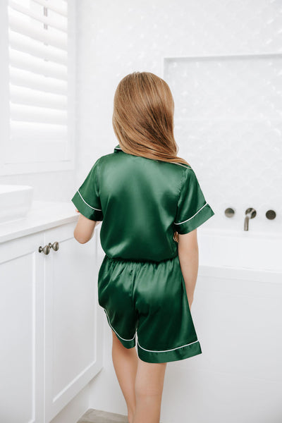 KID'S Unisex Luxury Embroidered Pyjama Set - Evergreen