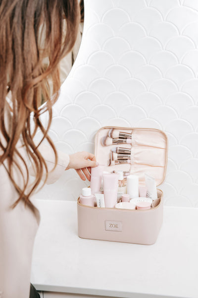 Personalised Leather Cosmetic Case - Cloud