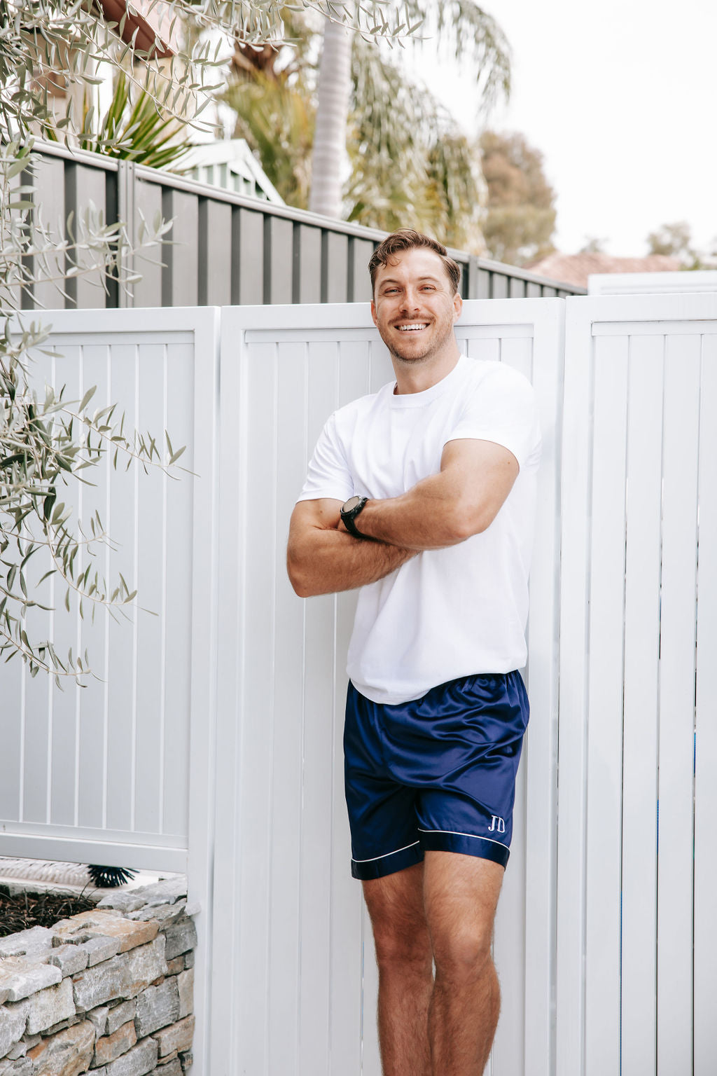 MEN'S Luxury Embroidered Pyjama Set - Navy