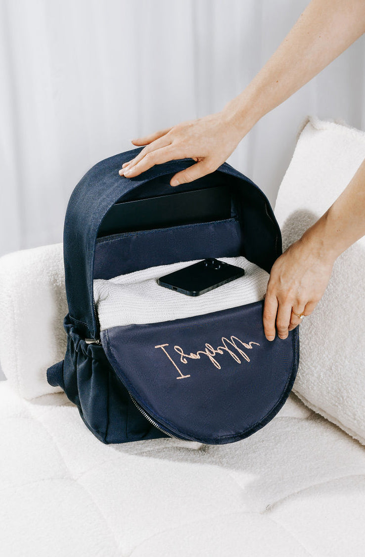 Personalised Rucksacks Navy Personalised Embroidered Backpack – The Label House Collection