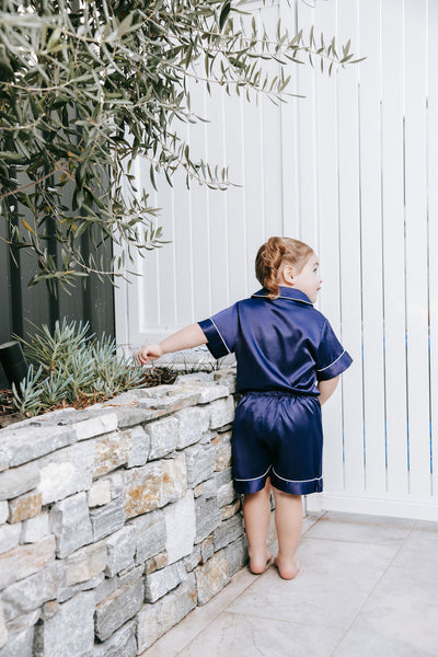 BABY Luxury Embroidered Pyjama Set - Navy