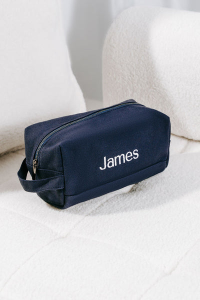 Navy Personalised Bag Set (Gunmetal Zipper)