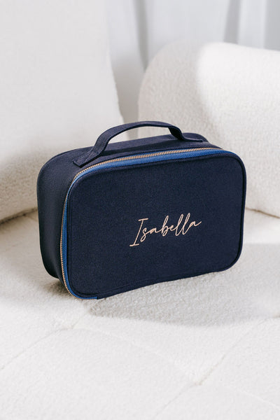 Navy Personalised Vanity Bag