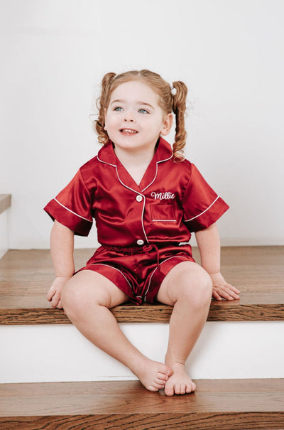 BABY Luxury Embroidered Pyjama Set - Red