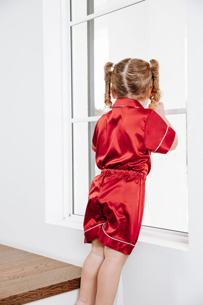 BABY Luxury Embroidered Pyjama Set - Red