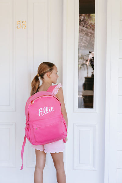 Strawberry Pink Personalised Backpack Set