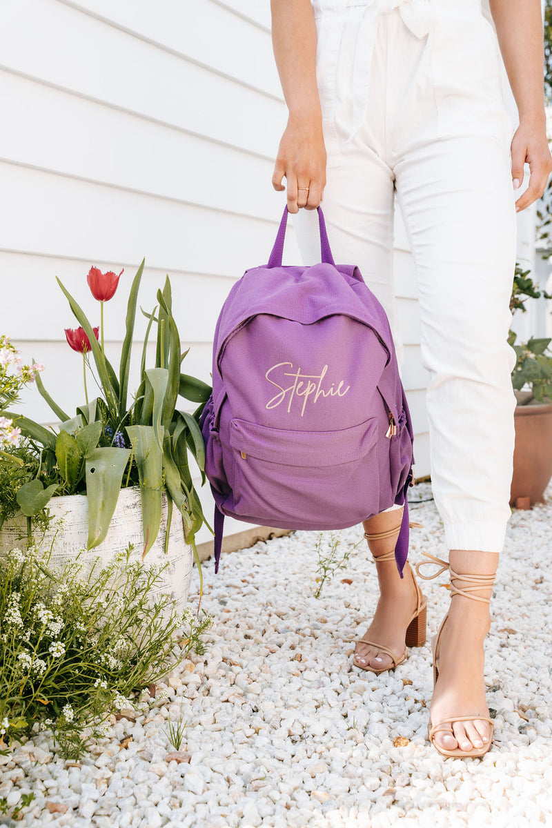 Amethyst Personalised Backpack Set