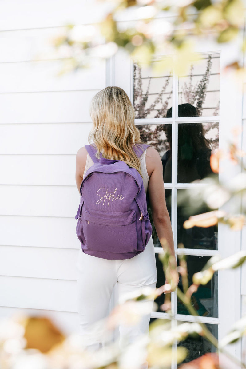 Dark Purple Personalised Backpack